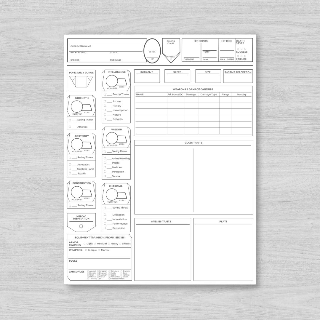 Character Templates Character Templates